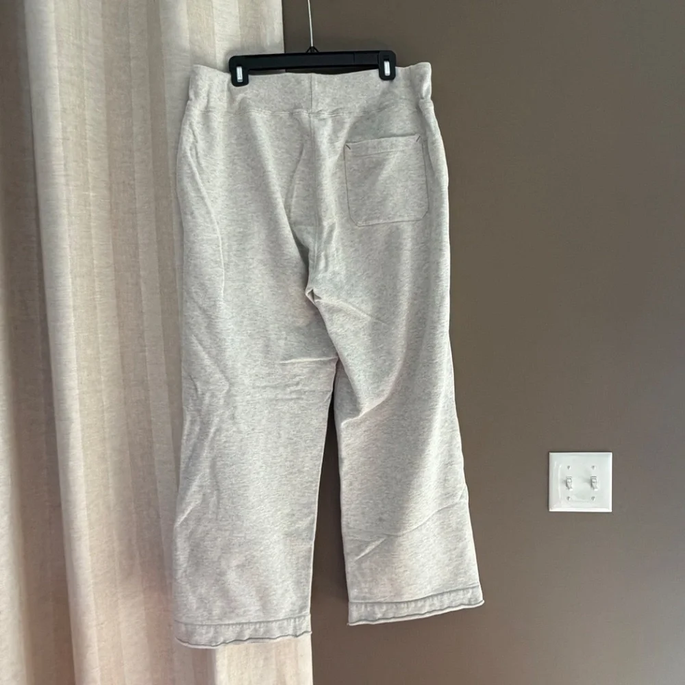 J. Crew Light Gray Wide Leg Heavier Weight Sweatpants, Size Large - Picture 4 of 12
